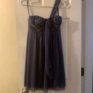 Gray one shoulder mini dress